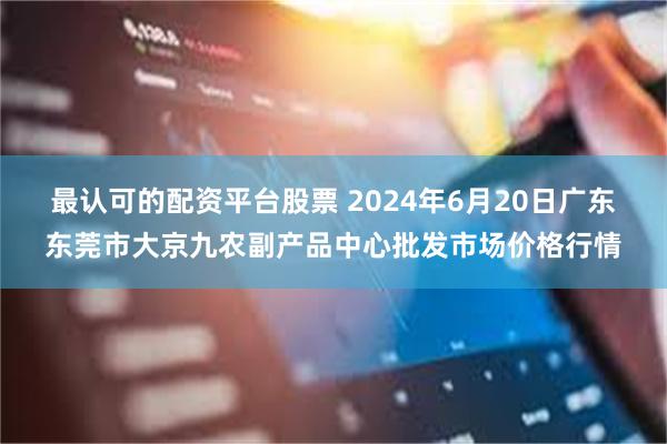 最认可的配资平台股票 2024年6月20日广东东莞市大京九农副产品中心批发市场价格行情